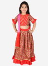 Red And Multi Colour KID1 Neveli Fancy Festive Wear Girls Lehenga Choli Collection K22EG19RDMU
